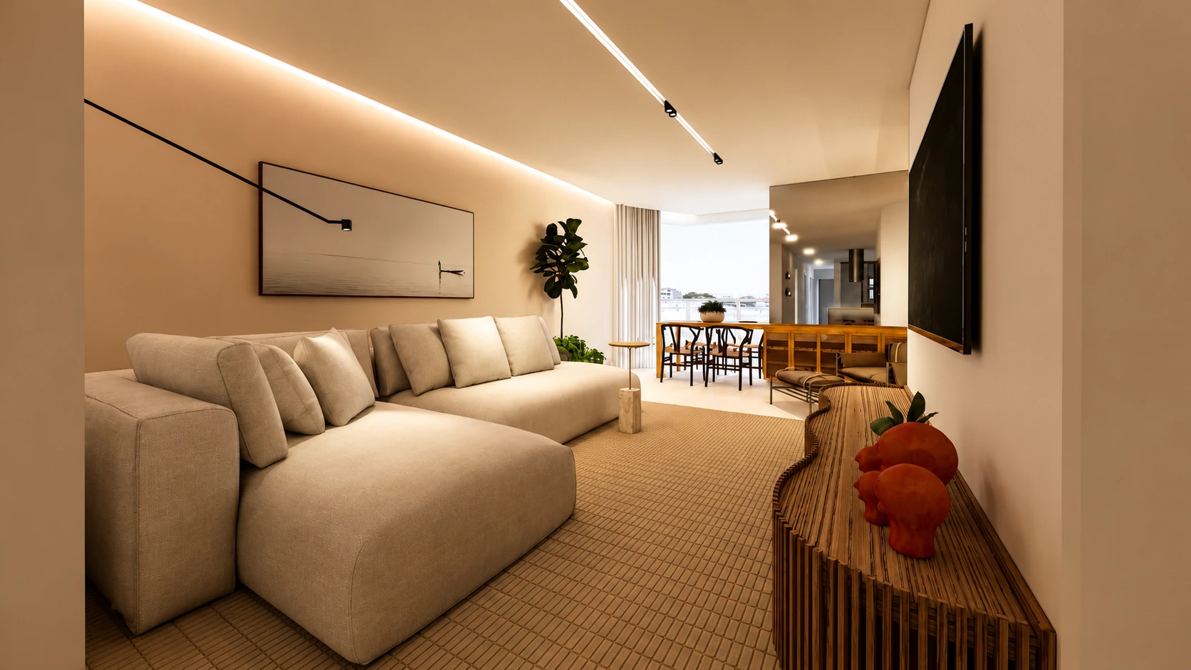 Projeto Living Serenno - Interiores